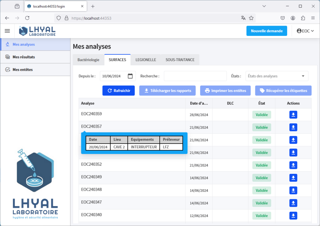 Extranet client Extranet client